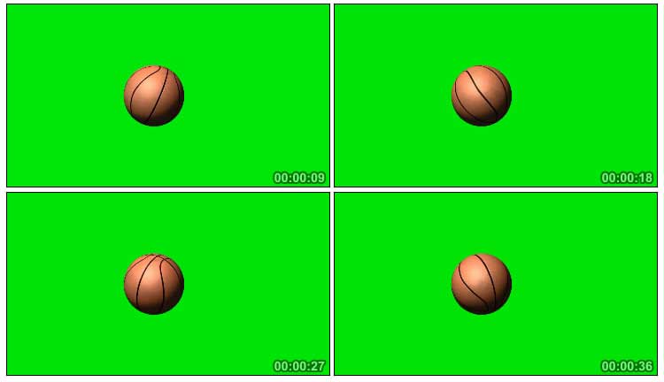 篮球旋转绿布免抠像影视特效视频素材