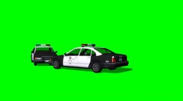 蝙蝠侠黑暗骑士汽车战车撞开警车绿屏抠像特效视频素材