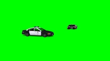蝙蝠侠战车撞飞警车路障绿布免抠像影视特效视频素材