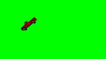 汽车从悬崖上坠落绿布免抠像影视特效视频素材