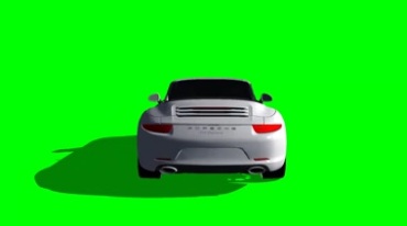保时捷敞篷轿车绿屏抠像特效视频素材