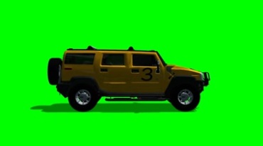 悍马越野汽车绿布免抠像影视特效视频素材
