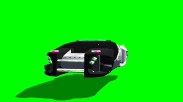 未来飞行警车警灯闪烁绿布抠像影视特效视频素材