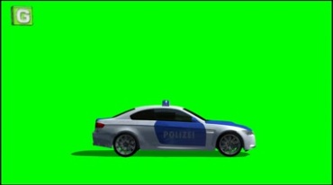 警车警报灯闪烁绿屏抠像特效视频素材