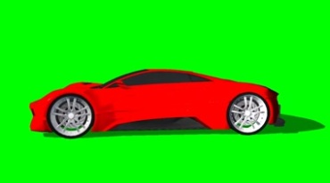 超级跑车红色轿跑概念车绿屏抠像影视特效视频素材