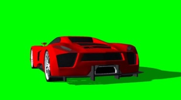 超级跑车红色轿跑概念车绿屏抠像影视特效视频素材