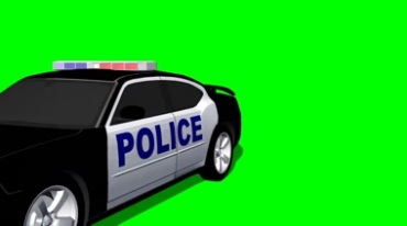 POLICE美国制式警车绿布抠像影视特效视频素材