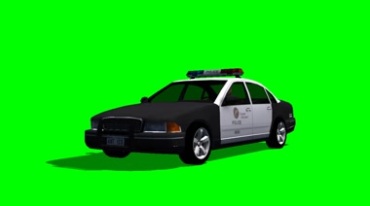 美国制式警用汽车绿屏抠像影视特效视频素材