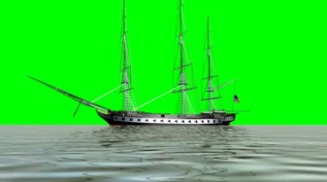 帆船绿屏抠像特效视频素材