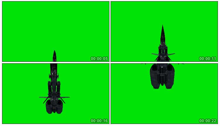 UFO宇宙飞船战舰飞行器绿布抠像影视特效视频素材