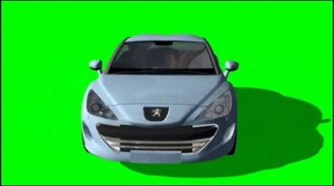 标致小汽车小轿车3D模型绿屏抠像影视特效视频素材