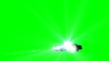 警车强光灯照射绿屏抠像影视特效视频素材