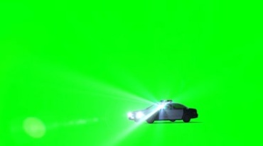 警车强光灯照射绿屏抠像影视特效视频素材