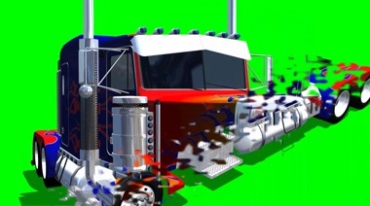 变形金刚擎天柱卡车绿屏抠像影视特效视频素材