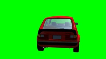 大众高尔夫GTI红颜色小轿车绿幕抠像特效视频素材