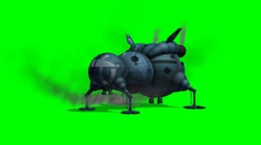 甲壳虫外星飞船降落着陆绿屏抠像影视特效视频素材