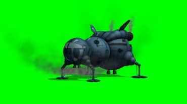 甲壳虫外星飞船降落着陆绿屏抠像影视特效视频素材