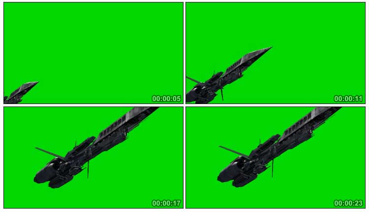 UFO外星飞船太空战舰绿屏抠像影视特效视频素材