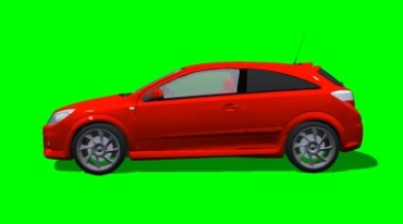 红色欧宝汽车展示绿幕抠像特效视频素材