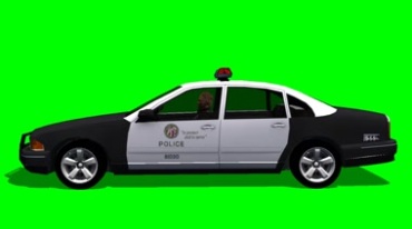 美国警用汽车警车绿幕抠像特效视频素材