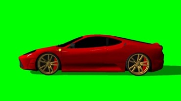 超级跑车红色超跑绿布免抠像影视特效视频素材