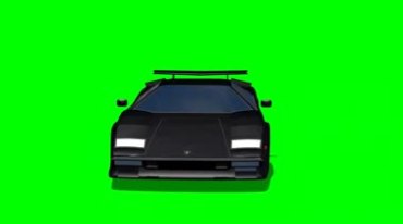 黑色兰博基尼跑车3D模型绿幕抠像特效视频素材