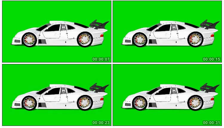 梅赛德斯奔驰超跑绿屏免抠像特效视频素材