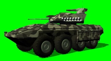 导弹装甲车武器绿屏免抠像影视特效视频素材