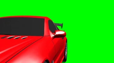 梅赛德斯红色奔驰轿车行驶过来绿屏抠像特效视频素材
