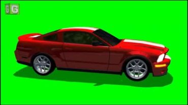 红色跑车小汽车绿屏抠像影视特效视频素材