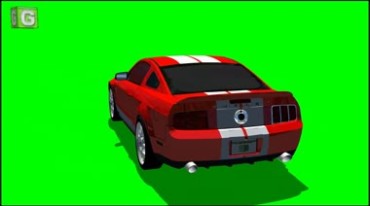 红色跑车小汽车绿屏抠像影视特效视频素材