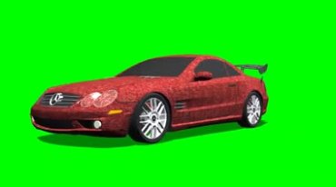 梅赛德斯奔驰汽车旋转展示绿布抠像特效视频素材