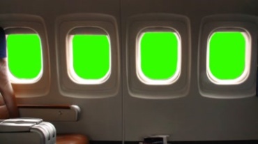 飞机窗户绿幕抠像特效视频素材