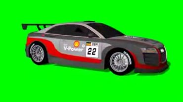 奥迪赛车3D模型绿屏抠像影视特效视频素材