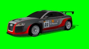 奥迪赛车3D模型绿屏抠像影视特效视频素材