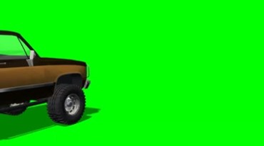 皮卡汽车行驶多角度摄影绿屏抠像特效视频素材