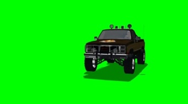 皮卡汽车行驶多角度摄影绿屏抠像特效视频素材
