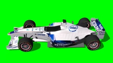 F1方程式赛车绿屏抠像特效视频素材