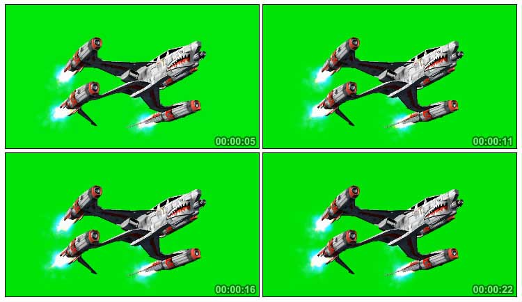 宇宙飞船引擎喷射火焰飞行绿布抠像影视特效视频素材