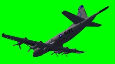 空军大型运输飞机飞行仰拍绿屏抠像影视特效视频素材
