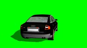 奥迪黑色汽车绿幕抠像特效视频素材