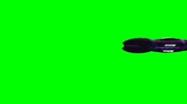 子弹形状的外星飞船绿屏抠像影视特效视频素材