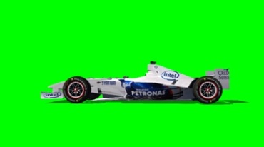 F1方程式炫酷赛车绿幕抠像特效视频素材