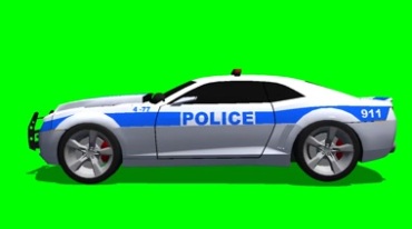 POLICE警车警用汽车绿布抠像特效视频素材