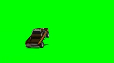 皮卡车行驶跳跃绿幕抠像影视特效视频素材