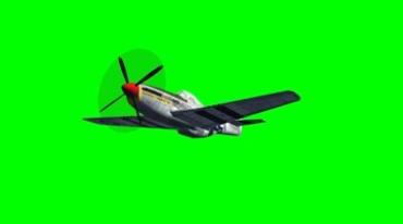 螺旋桨战机二战飞机飞行绿屏抠像影视特效视频素材