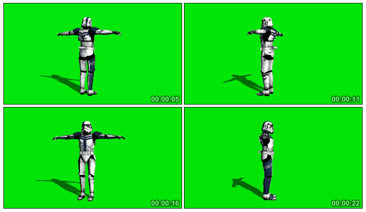 外星盔甲士兵绿屏抠像影视特效视频素材
