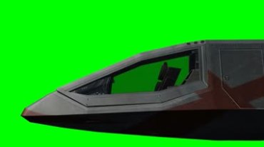 战斗飞机驾驶玻璃罩开启关闭动画绿布抠像视频素材