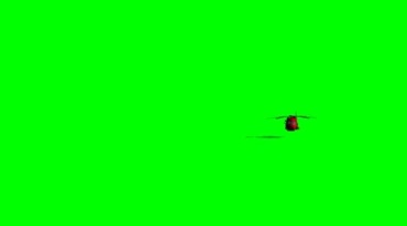 救援直升机飞行绿布免抠像影视特效视频素材