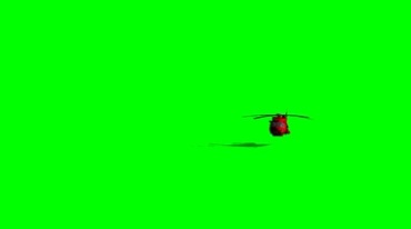 救援直升机飞行绿布免抠像影视特效视频素材